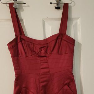 Mango dark red satin bustier dress, size M, NWOT